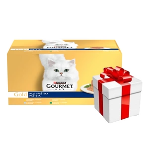 Purina Gourmet Gold kačių maistas putėsiai 48 x 85 g + Staigmena katei