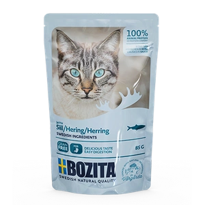 BOZITA Gabalėliai silkės padaže (paketėlis) 85g