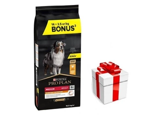 Purina Pro Plan Medium Adult Optibalance, vištiena ir ryžiai 14kg + 2,5kg + STAIGMENA ŠUNUI