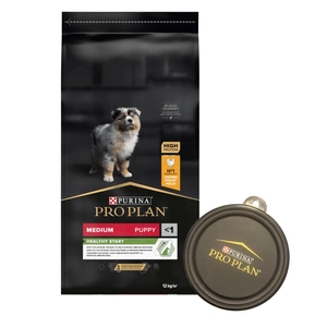 Purina Pro Plan Medium Puppy Optistart, vištiena ir ryžiai 12kg + dubuo NEMOKAMAI!!!