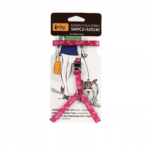 DINGO COMPOSITE pavadėlio ir petnešų rinkinys Rausva