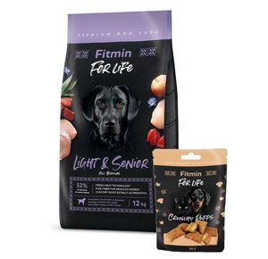 FITMIN For Life Light & Senior 12kg + Fitmin For Life sausainiai šunims ir katėms 50 g skonių mišinys