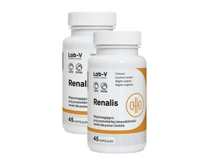 LAB-V Renalis - lėtinio inkstų nepakankamumo palaikymas šunims ir katėms 2x45 kapsulėsj