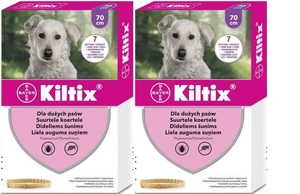 2x Bayer KILTIX, antkaklis dideliems šunims 70cm + STAIGMENA ŠUNUI