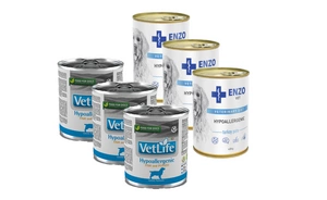 Farmina Vet Life Hypoallergenic Fish & Potato Dog 3x300g + ENZO VET Hipoalerginė dieta su kalakutiena šunims 3x400g