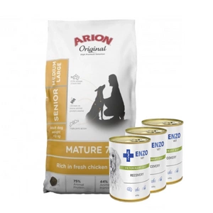 ARION Original Original Mature 7+ Senior Medium & Large Chicken sausas maistas šunims 12 kg + ENZO VET Atkūrimo dieta šunims 3x400g