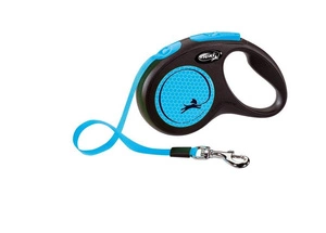 FLEXI pavadėlis New Neon blue S - 5 m iki 15 kg - juosta