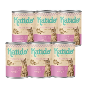 Katido drėgnas kačių maistas kalakutiena su tunu 6x400g