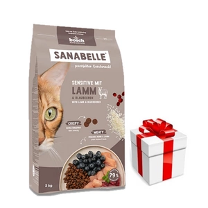 BOSCH Sanabelle Adult Sensitive Lamm 8kg + Staigmena katei