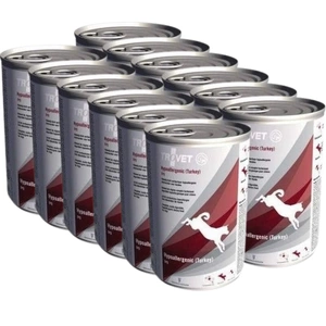 TROVET TPD Hypoallergenic - Turkey (šuniui) 12x400g - skardinė