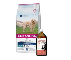 EUKANUBA Daily Care Overweight Adult Dog 12kg + LAB V Vitaminų praturtintas lašišų aliejus 500ml 5% PIGIAU
