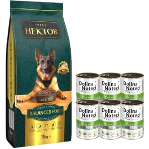 HEKTOR BALANCED Adult 15kg + Dolina Noteci PREMIUM su žvėriena 6x400g