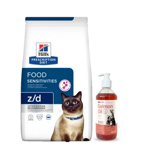 HILL'S PD Prescription Diet Feline z/d Maisto jautrumas 6 kg + LAB V Lašišų aliejus šunims ir katėms 500ml
