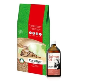 JRS Cat's Best Original kraikas 40l / 17,2kg + Lab-V 100% lašišų aliejus įvairaus amžiaus šunims ir katėms 500ml šalto spaudimo