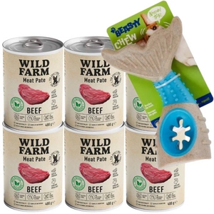Wild Farm Pate Beef 6x400g ėdalas šunims be glitimo