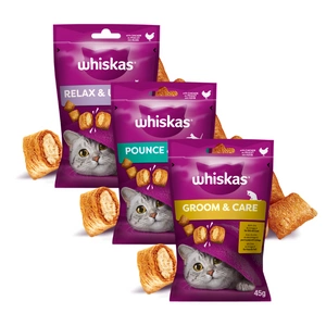 WHISKAS (Sveikas spindesys, Energija ir gyvybingumas, Atsipalaidavimas ir poilsis) 3x45g - skanėstas katėms, su vištiena