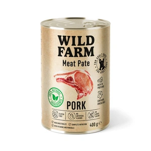 Wild Farm Pate Pork 400g pašaro šunims be glitimo