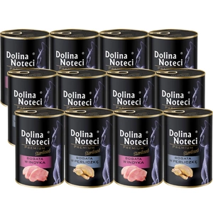 DOLINA NOTECI Premium sterilizuotoms katėms, turtingas kalakutiena/perlinė višta, 12x400g
