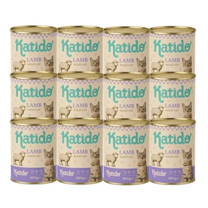 Katido Šlapias ėdalas katėms su ėriena 12x400g