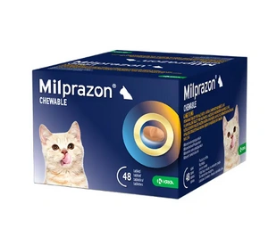 Milprazon Chewable kramtomosios tabletės 4mg/10mg, N48, 4 tabl.