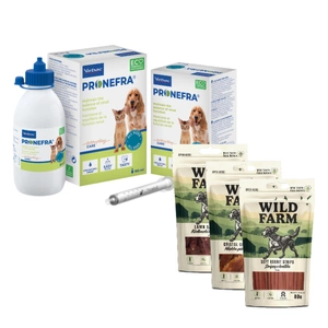 Virbac Pronefra 180ml + WILD FARM MIX 3x50 g skanėstai šunims