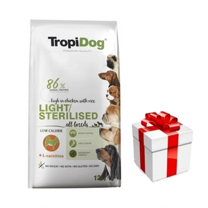 TROPIDOG Premium light/sterilised 12kg + Staigmena Šunui