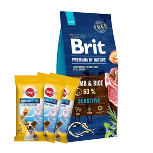 BRIT Premium By Nature Sensitive ėriena 15kg + 3xDentaStix NEMOKAMAI