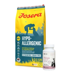 JOSERA Hypoallergenic 12,5kg + LAB-V Allerga Control - Alergijos simptomų palaikymas 45 kapsulės