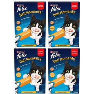 Felix Deli Moments Kreminiai kačių užkandžiai su vištiena 4x(4x10g)
