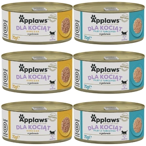 Applaws Cat Kitten kačiukams Skirtingų skonių mišinys 6x70g