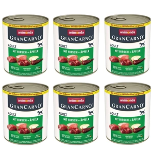 ANIMONDA GranCarno Adult Dog skonis: elniena + obuolys 6x800g
