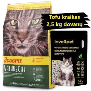JOSERA Nature Cat 10 kg + Tofu kraikas 2,5 kg dovanų