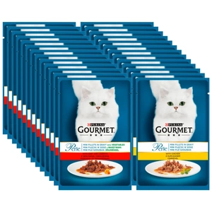 Purina Gourmet Perle kačių maistas mini filė padaže Mišrių skonių 26x85g