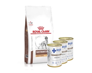 ROYAL CANIN Fibre Response Gastrointestinal šunims 7,5kg + ENZO VET Žarnyno dieta šunims su ėriena 3x400g