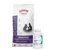 ARION Original Sensitive Large Breeds 12kg + LAB-V Immuno Hard 90 kapsulių