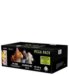 PetRepublic drėgnas kačių ėdalas švelniame padaže mišinys mėsos skonių 48x85g