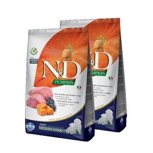 Farmina N&D Pumpkin Grain Free canine LAMB & BLUEBERRY PUPPY MEDIUM & MAXI 2x12kg