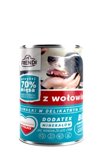 Frendi gabaliukai subtiliame padaže su jautiena 400g šunims