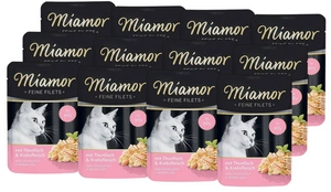 Miamor Feine Filets - drėgnas kačių maistas tunų filė su krabais 12x100g