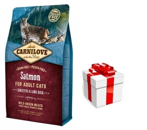 CARNILOVE Cat Salmon Sensitive & Long Hair 6kg + Staigmena katei