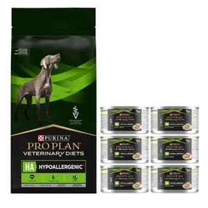 PURINA Veterinary PVD HA Hypoallergenic Dog 11kg + PURINA Veterinary 6x195g