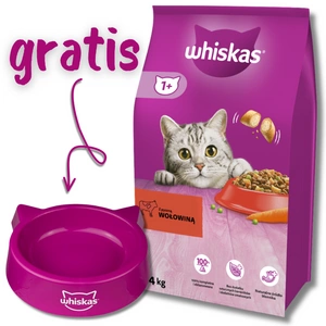 WHISKAS Adult 14kg - sausas kačių ėdalas su jautiena ir daržovėmis + KAČIŲ DUBENĖLIS NEMOKAMAI !!!