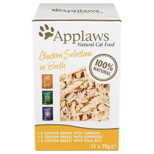 Applaws Cat Tin Multipack vištienos kolekcija sultinyje 12x70g