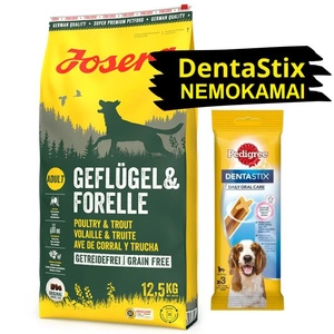 JOSERA Geflügel & Forelle 12,5 kg + DentaStix NEMOKAMAI