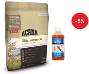ACANA Free-Run Duck 11,4kg + LAB V Lašišų aliejus šunims ir katėms 500ml