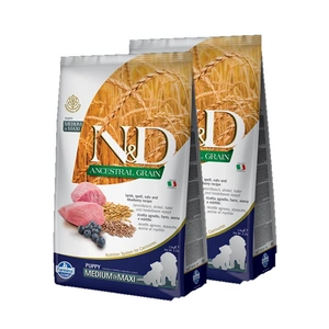 Farmina N&D Ancestral Grain LAMB & BLUEBERRY PUPPY MEDIUM & MAXI 2x12 kg