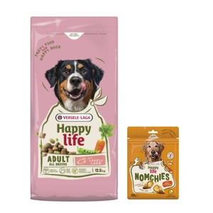 VERSELE-LAGA Happy Life Adult su ėriena 12,5 kg - suaugusių didelių veislių šunų ėdalas su ėriena + Happy Life Snack 150g NEMOKAMAI