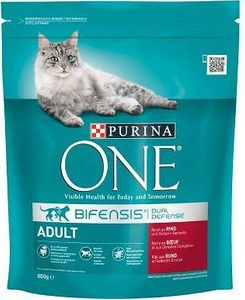 Purina One Cat suaugusiųjų ėdalas katėms su jautiena 800g