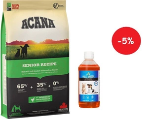 ACANA HERITAGE Senior Dog 11,4kg + LAB V Lašišų aliejus šunims ir katėms 500ml