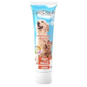 Lovi Dog Snack Creme Pate Dear - šunų paštetas tūbelėje, su elniena, vitaminais ir Omega-3 90g